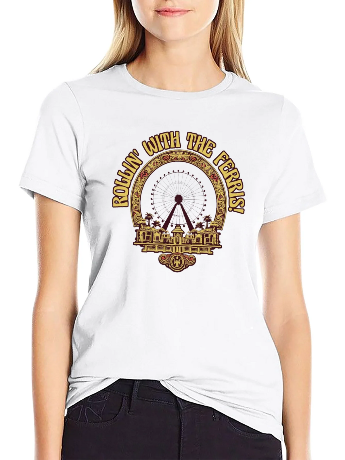Rollin with the Ferris T-Shirt - Black Graphic Tee product image 11