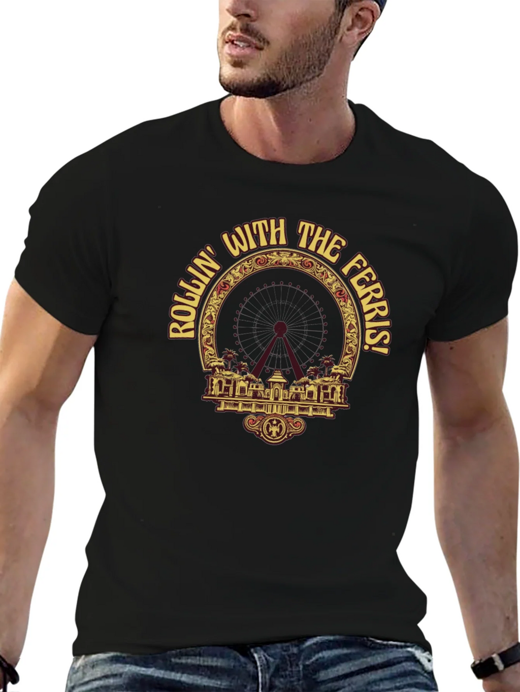 Rollin with the Ferris T-Shirt - Black Graphic Tee product image 9