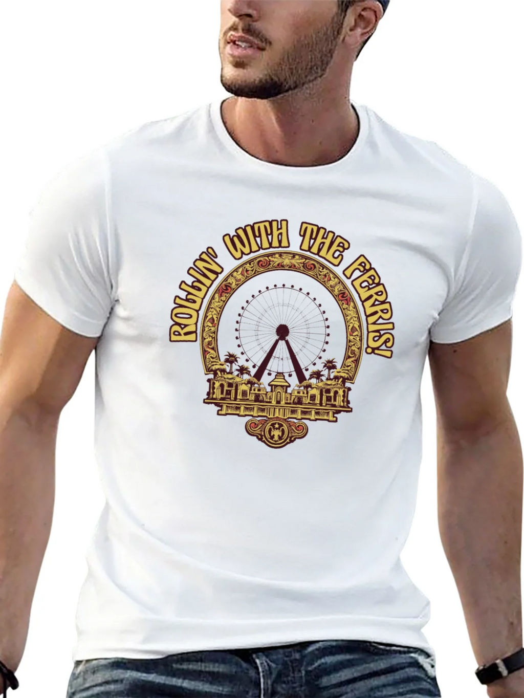 Rollin with the Ferris T-Shirt - Black Graphic Tee product image 4