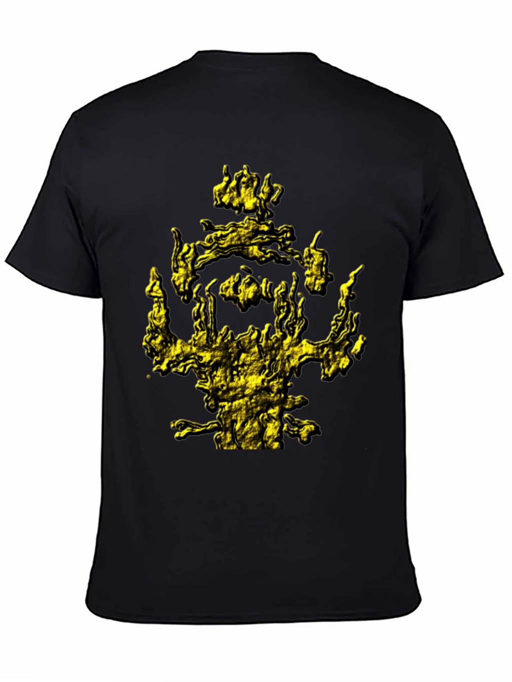 Mens Black T-Shirt with Abstract Gold Graphic Print product image 7