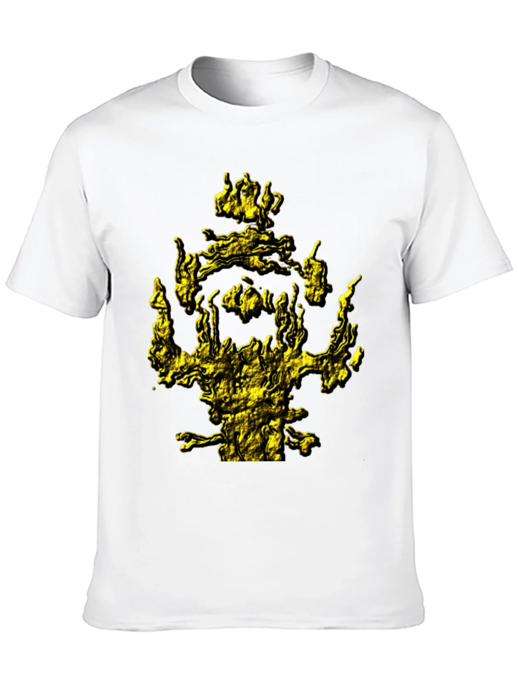 Mens Black T-Shirt with Abstract Gold Graphic Print product image 12