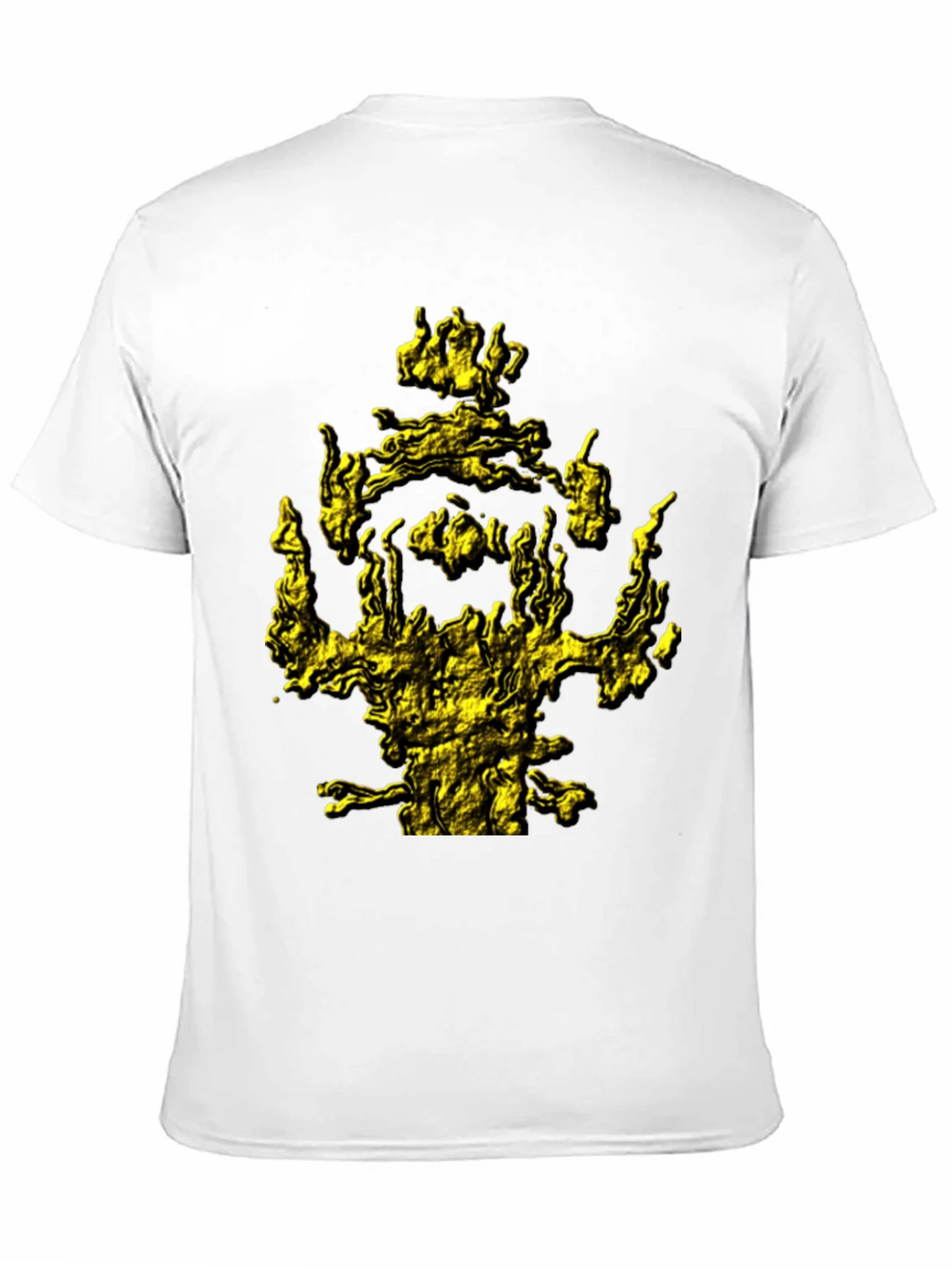 Mens Black T-Shirt with Abstract Gold Graphic Print product image 2