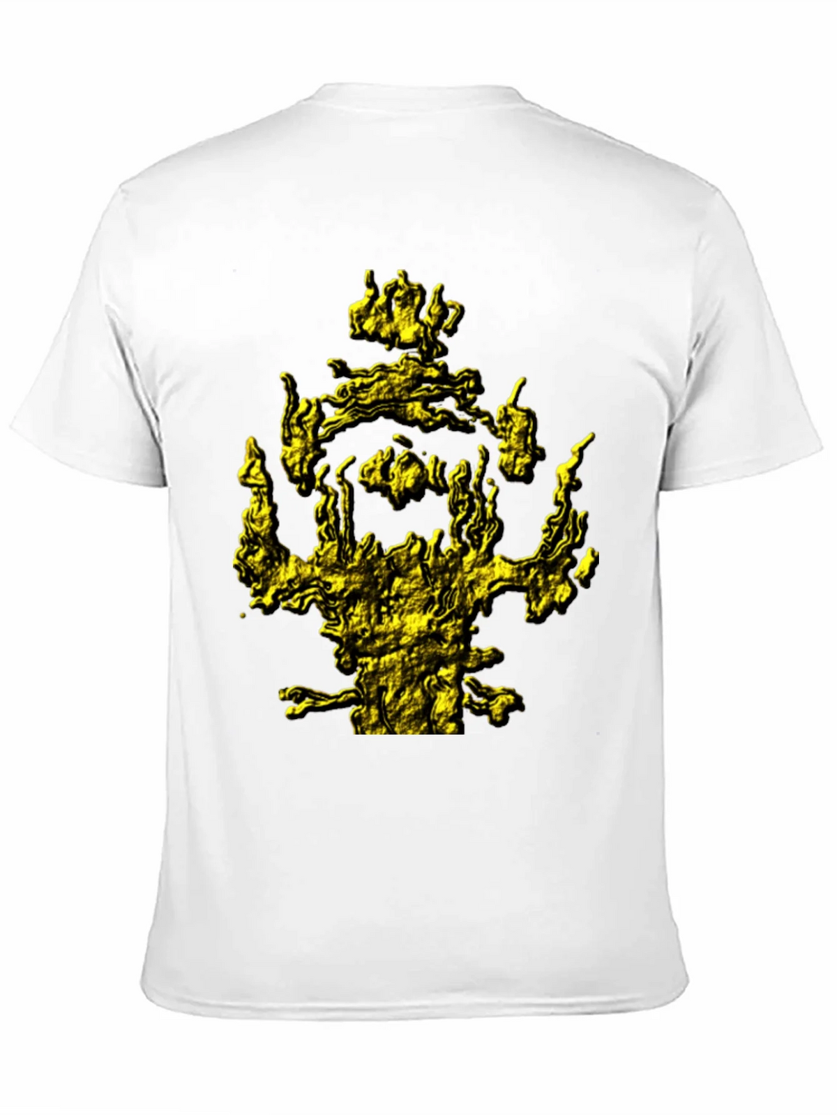 Mens Black T-Shirt with Abstract Gold Graphic Print product image 2