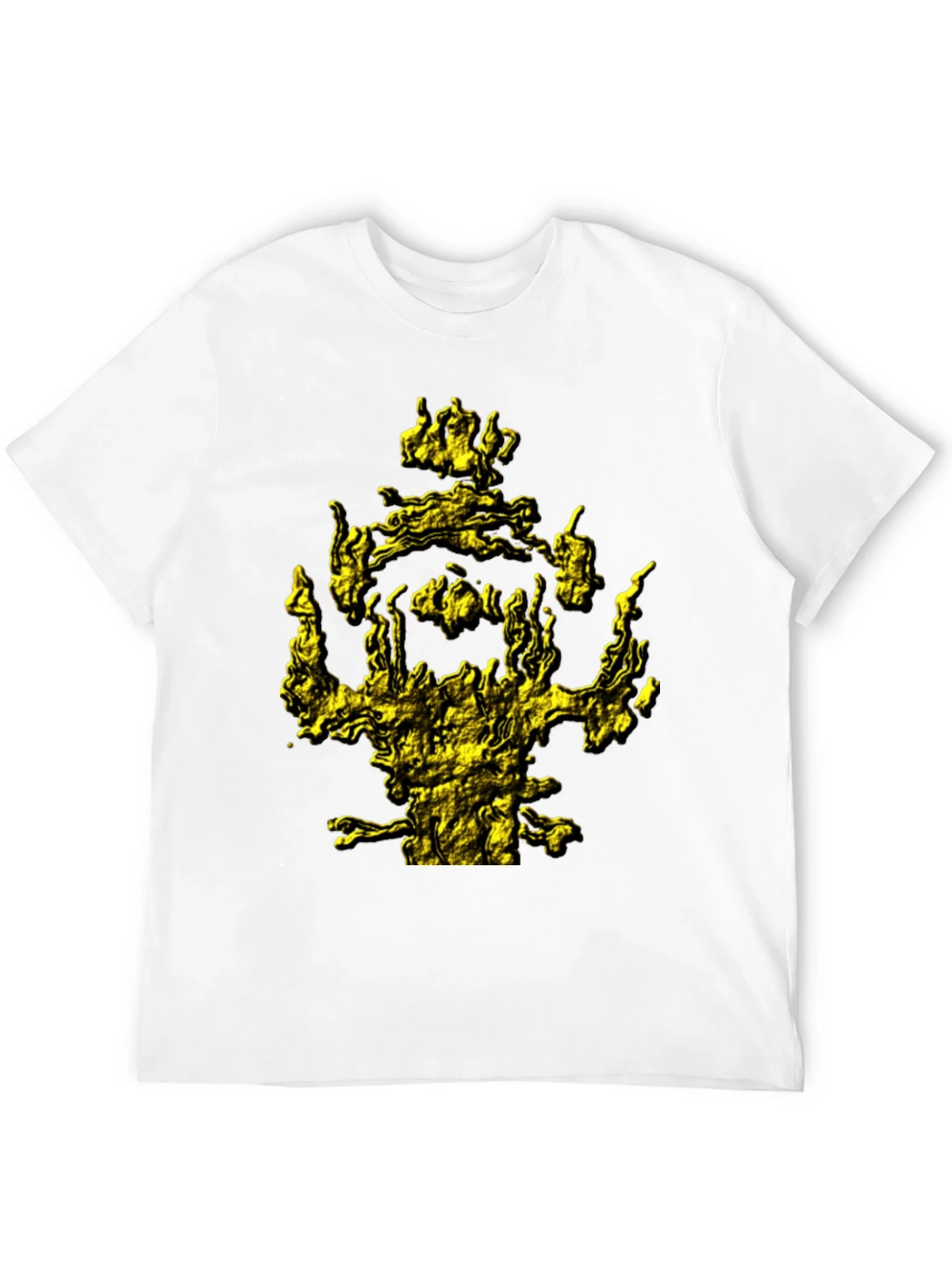 Mens Black T-Shirt with Abstract Gold Graphic Print product image 3