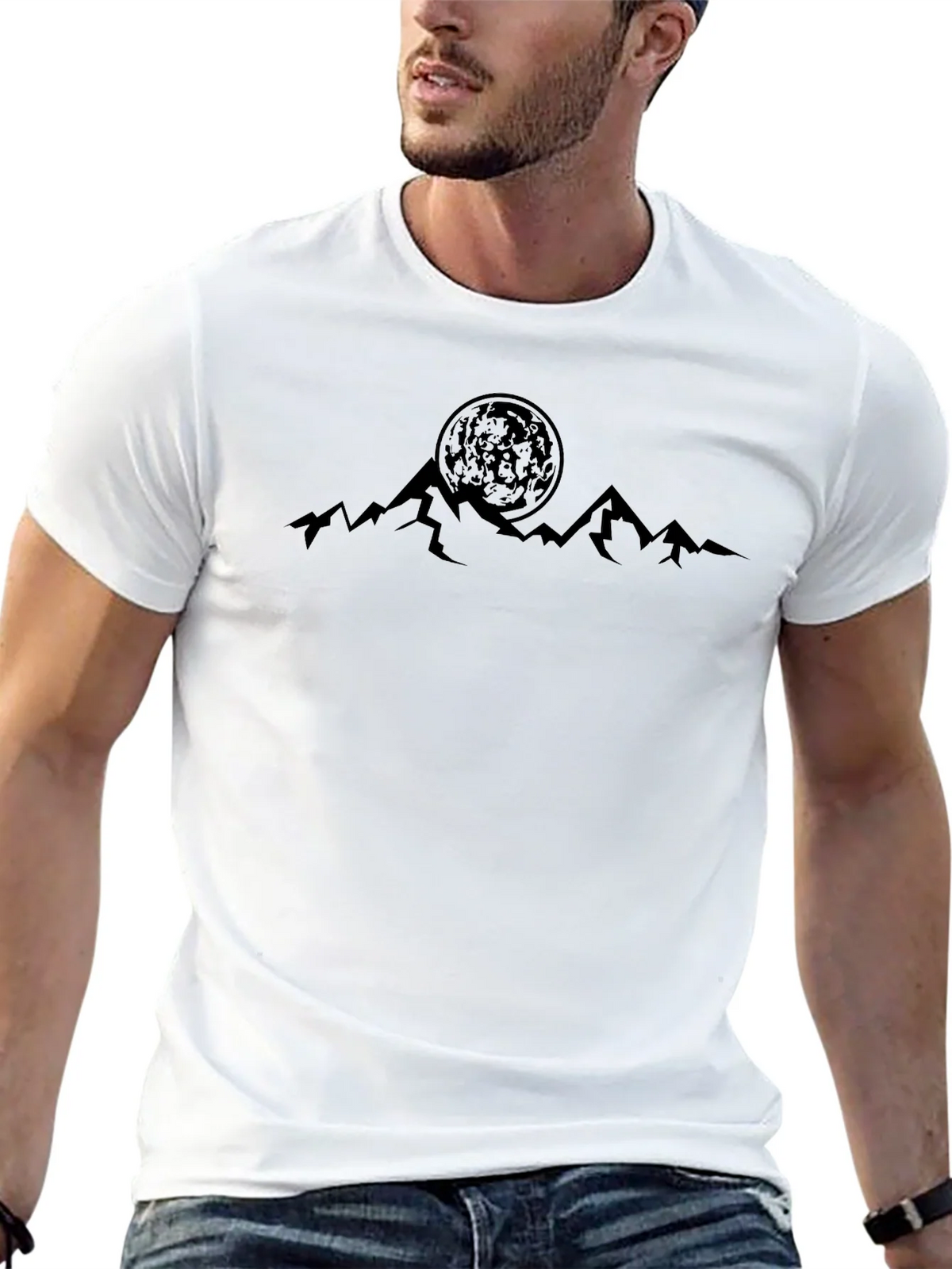 Mountain Moon Graphic Tee - Black product image 4