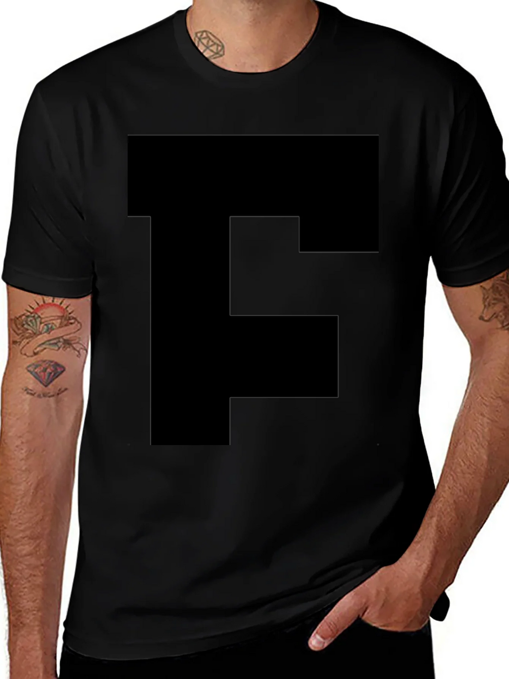 Bold Initial Tee - Black Letter F T-Shirt product image 1