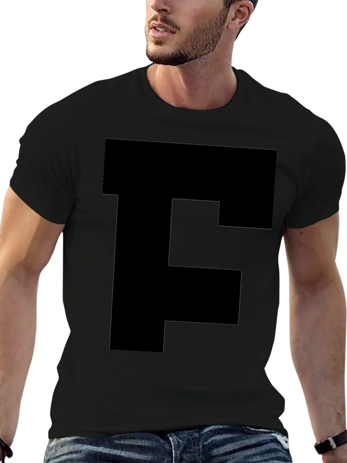 Bold Initial Tee - Black Letter F T-Shirt product image 9