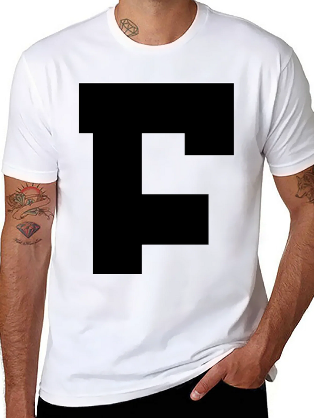 Bold Initial Tee - Black Letter F T-Shirt product image 10