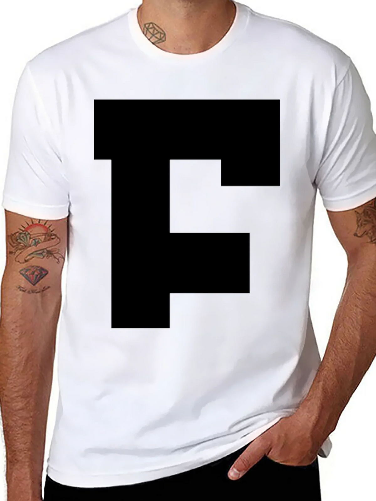 Bold Initial Tee - Black Letter F T-Shirt product image 10