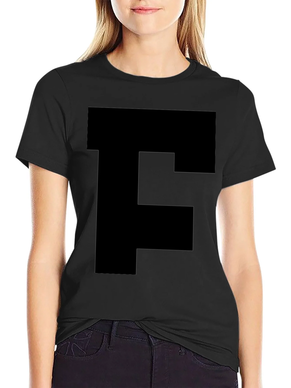 Bold Initial Tee - Black Letter F T-Shirt product image 5