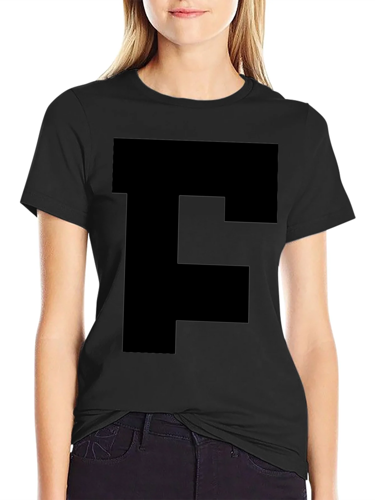 Bold Initial Tee - Black Letter F T-Shirt product image 5