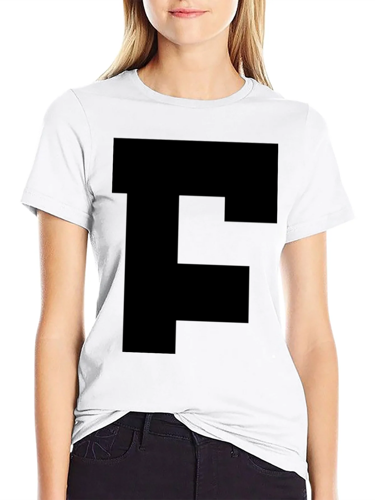 Bold Initial Tee - Black Letter F T-Shirt product image 11