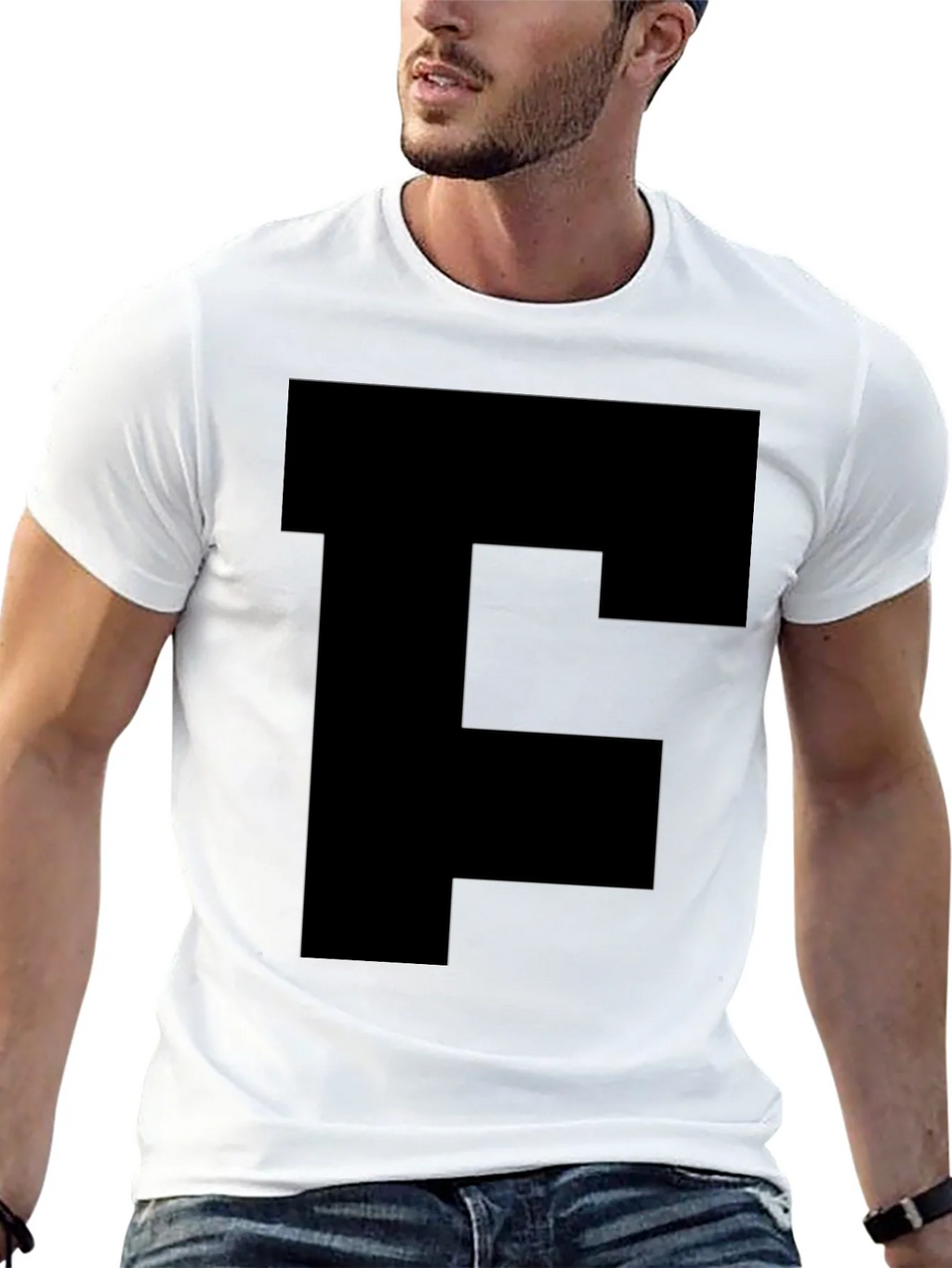 Bold Initial Tee - Black Letter F T-Shirt product image 4