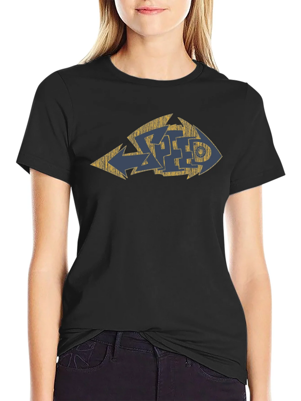Distressed Graffiti Style Graphic Tee - Black Cotton Blend product image 2