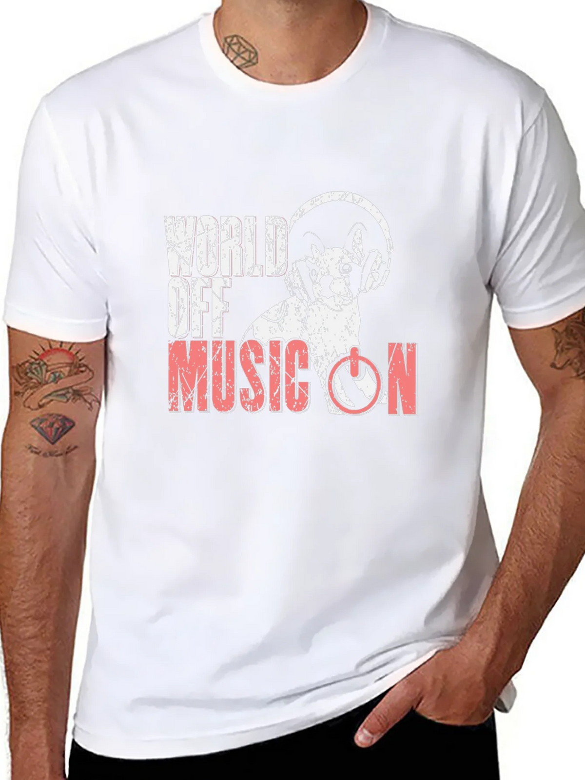 Music On T-Shirt - DJ Cat Headphones product image 8