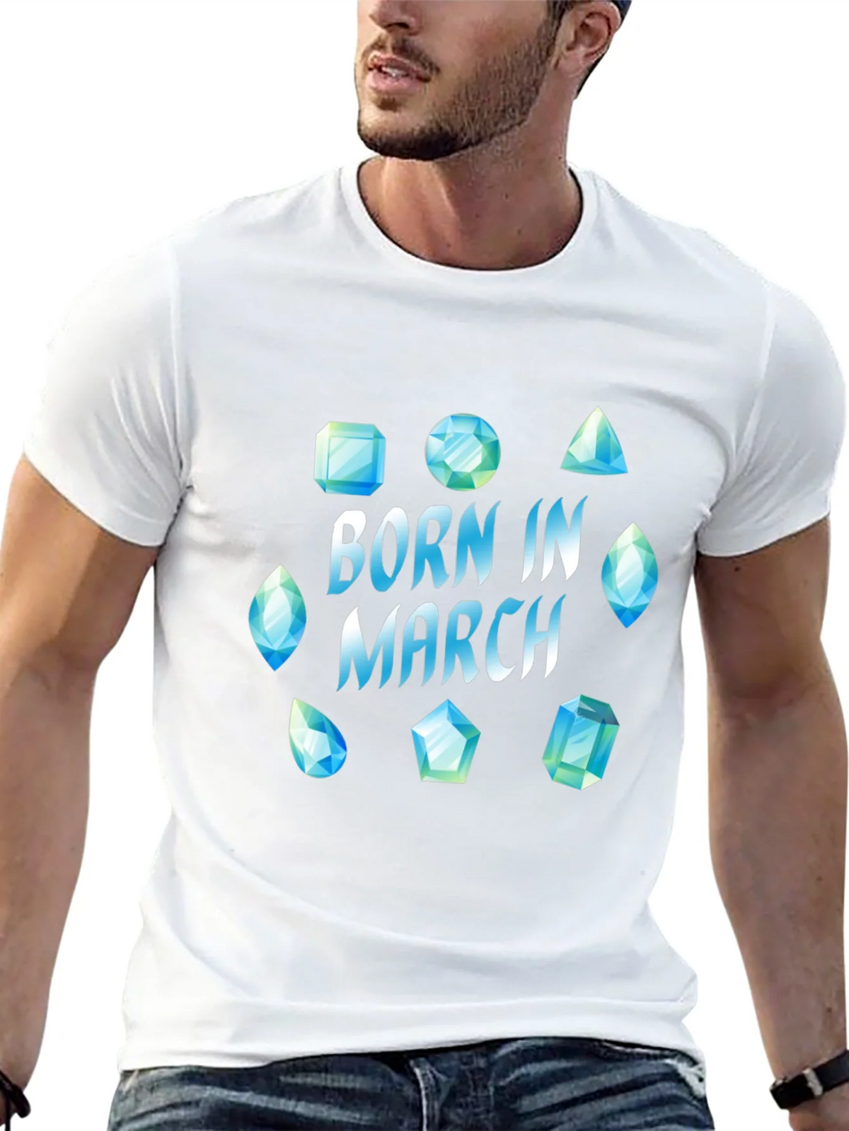 Born in March Gemstone T-Shirt product image 4