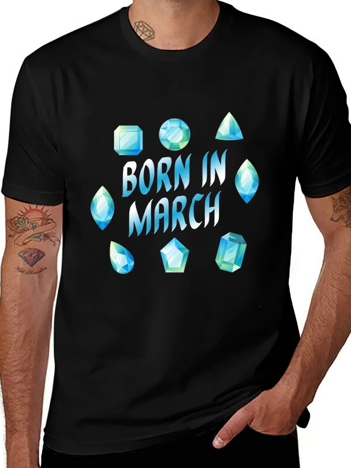 Born in March Gemstone T-Shirt product image 1