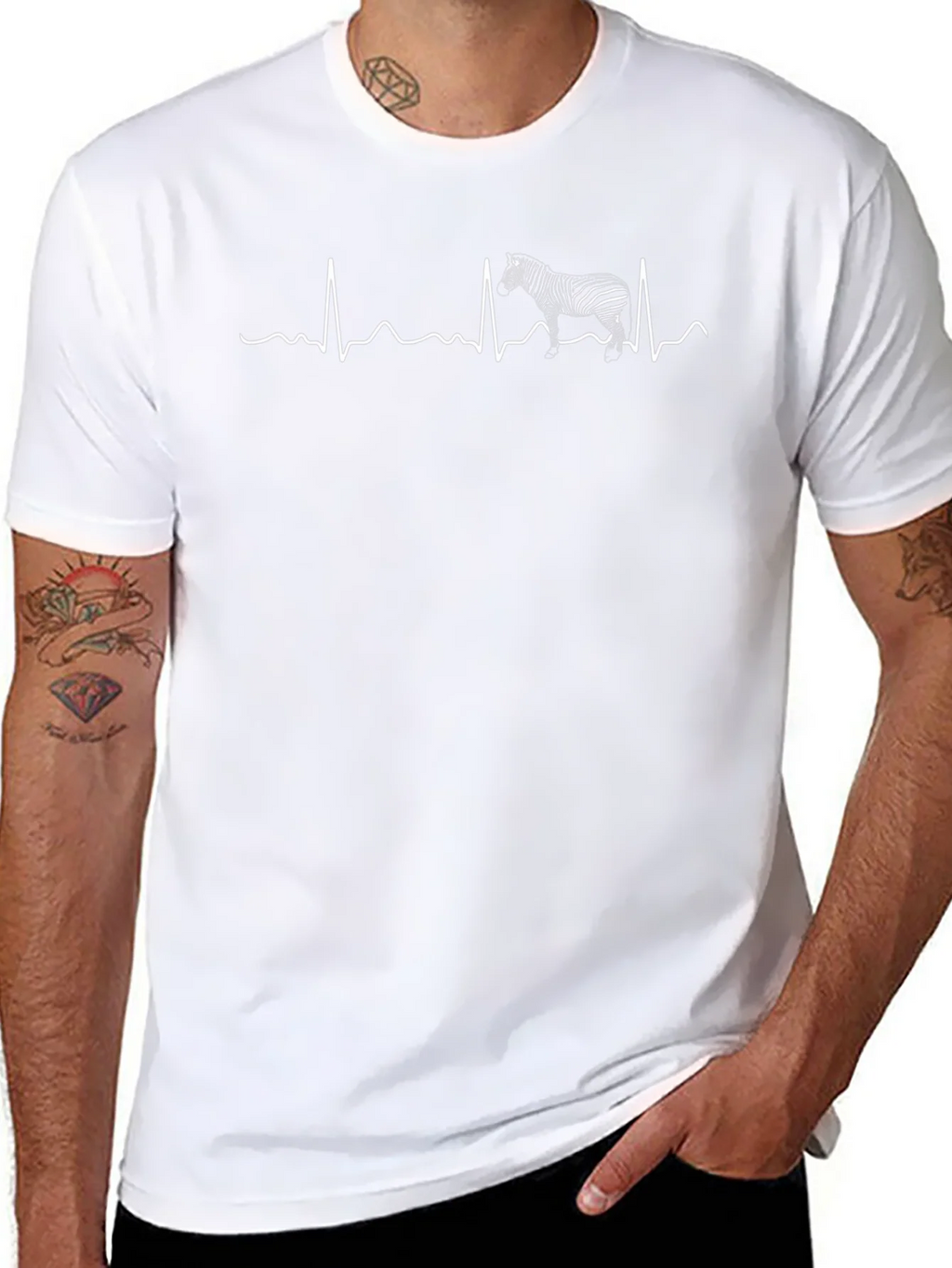 Zebra Heartbeat T-Shirt - Black product image 10