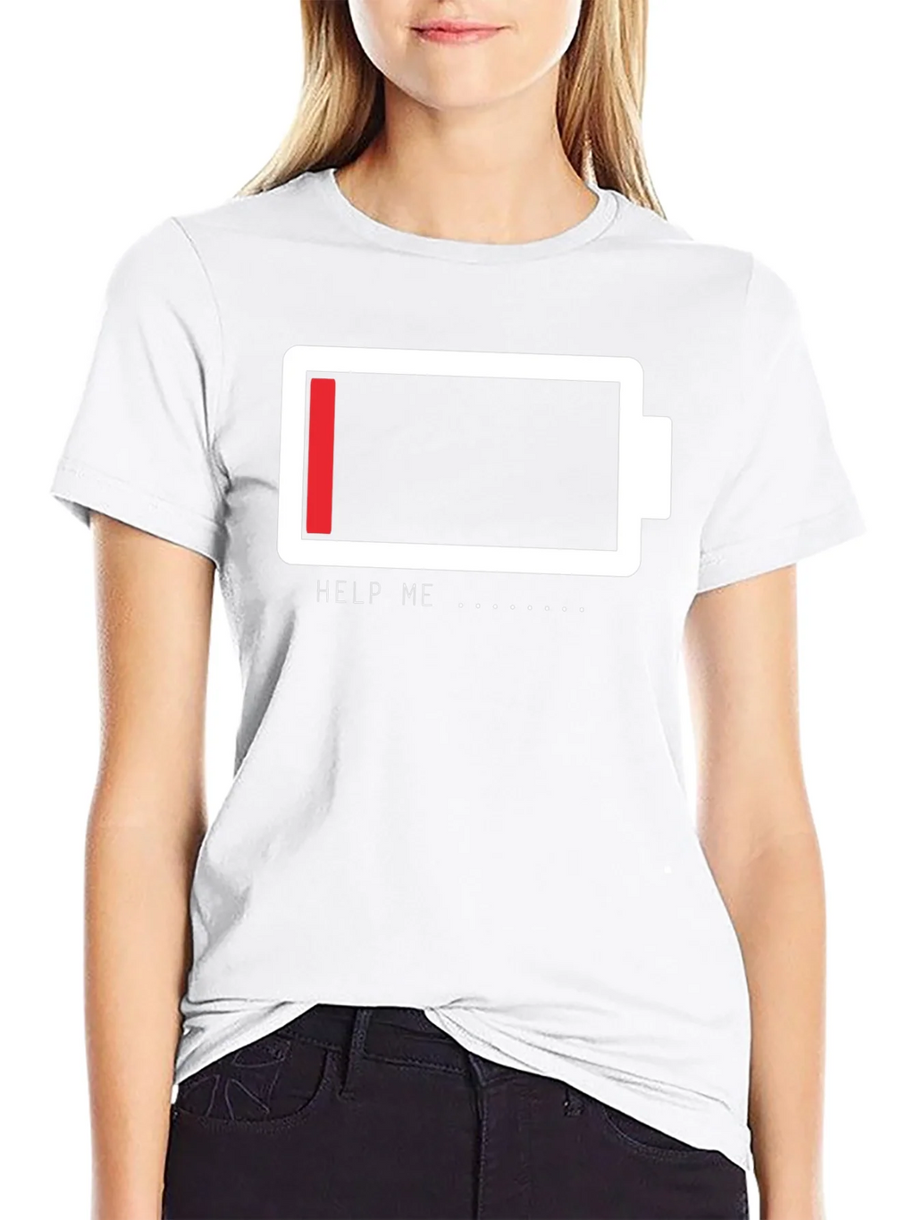 Low Battery Graphic Tee - Help Me Funny T-Shirt product image 11