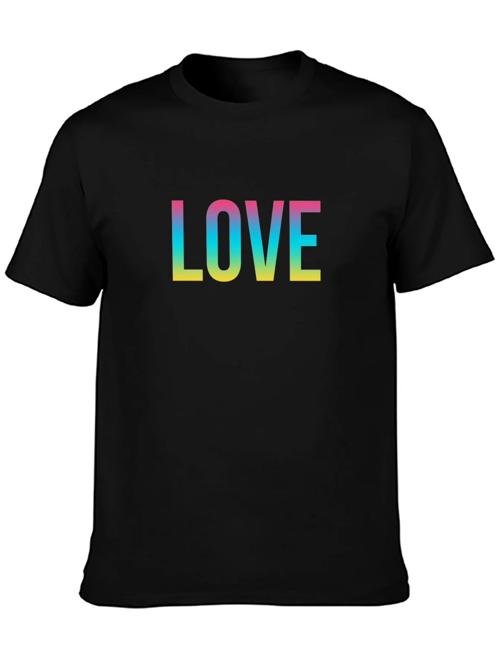 Love Rainbow Print Black T-Shirt product image 6