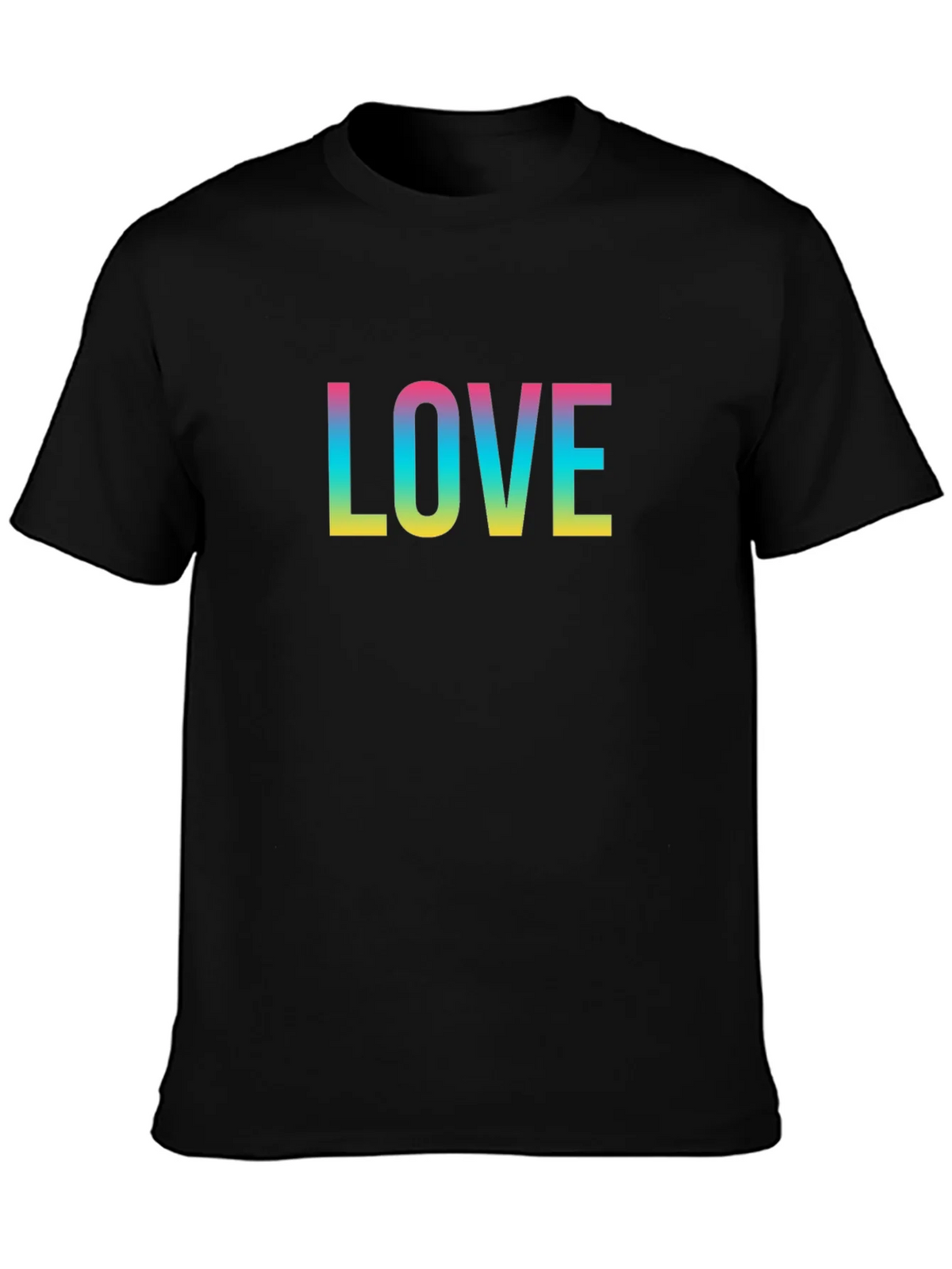 Love Rainbow Print Black T-Shirt product image 6