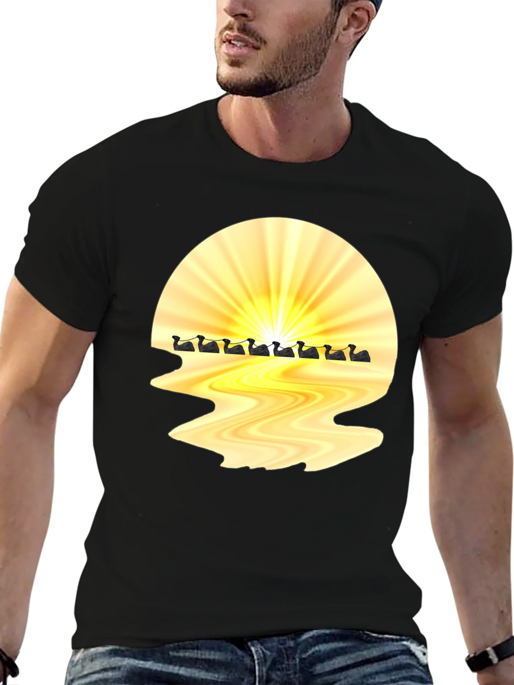 Sunrise Duck Row Black T-Shirt product image 9