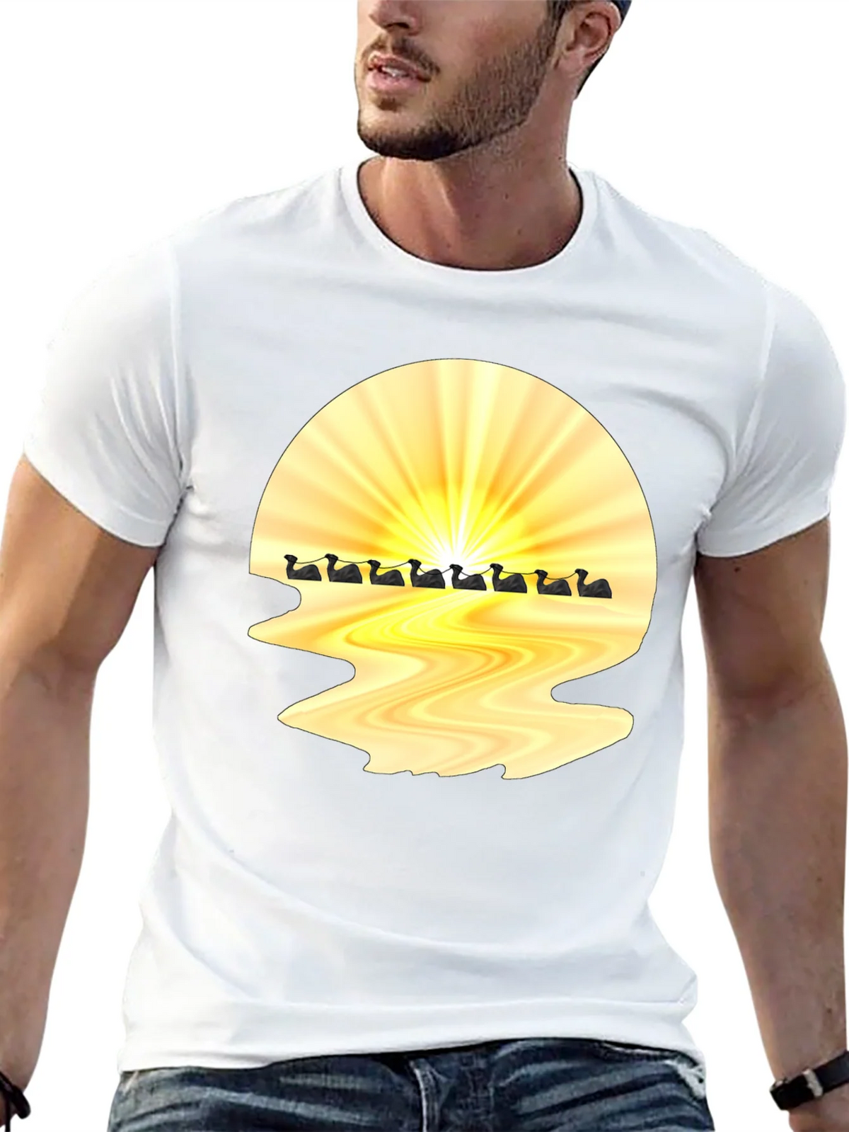 Sunrise Duck Row Black T-Shirt product image 4