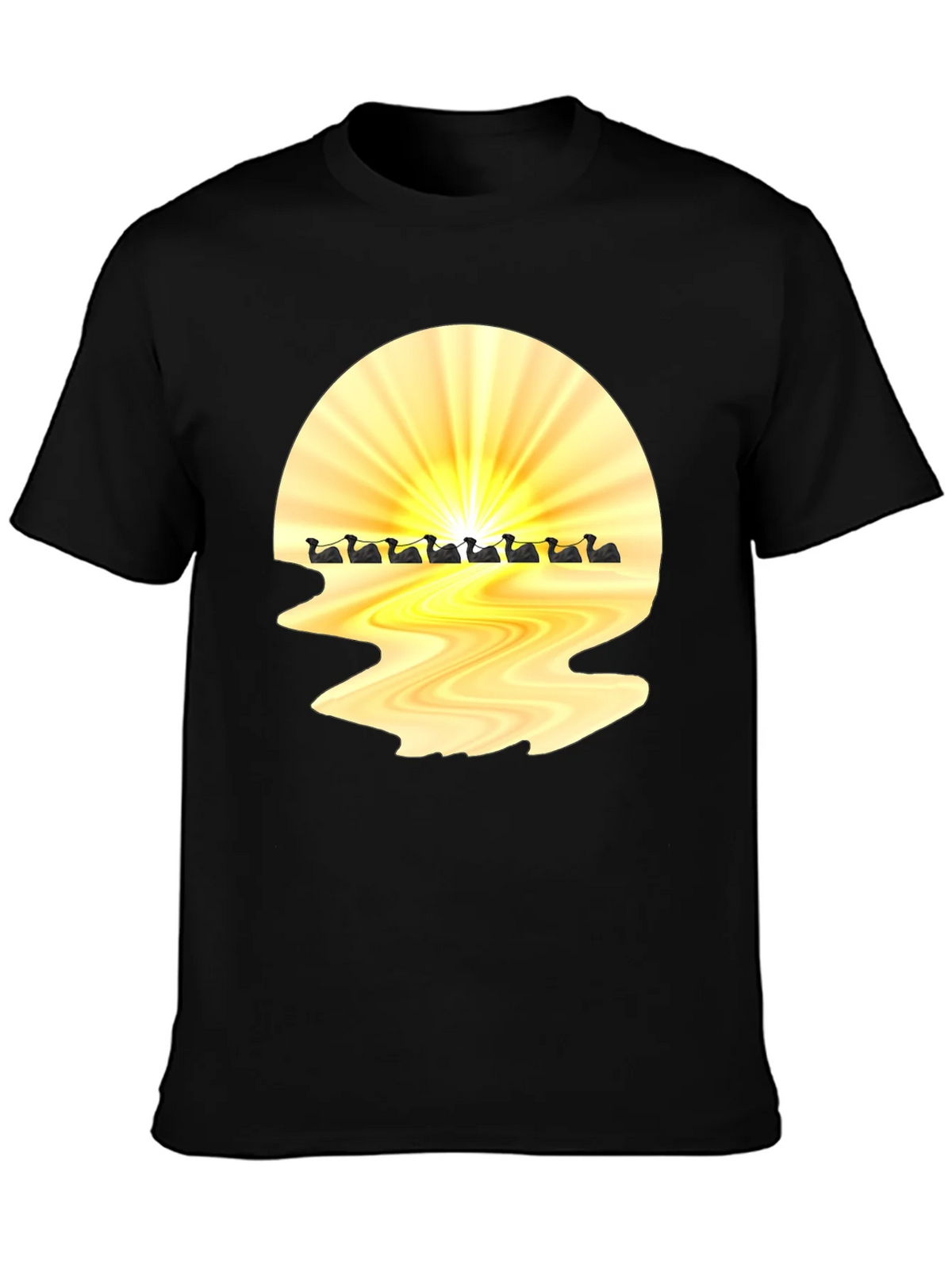 Sunrise Duck Row Black T-Shirt product image 6