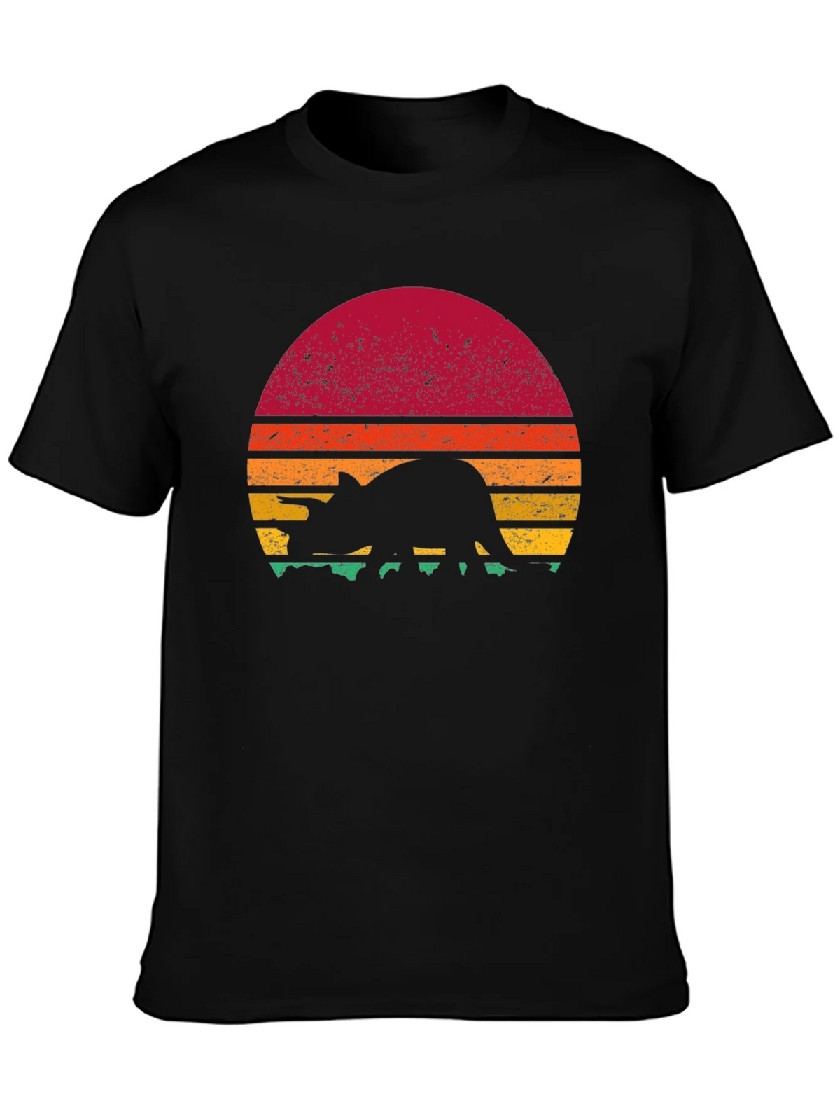 Retro Dinosaur Sunset Graphic T-Shirt product image 6