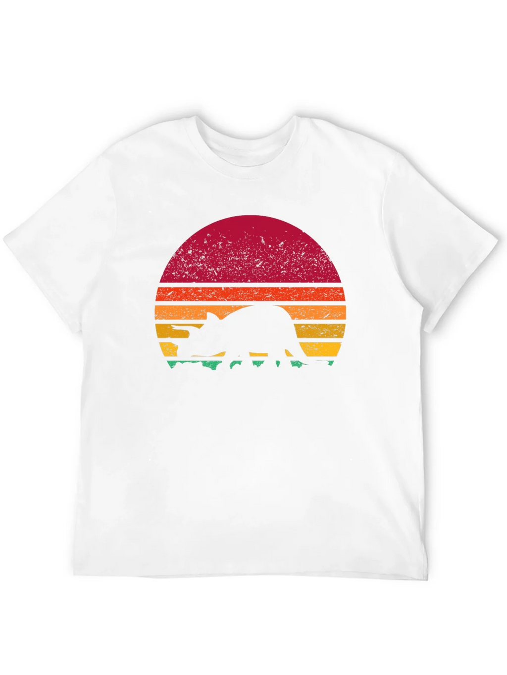 Retro Dinosaur Sunset Graphic T-Shirt product image 3