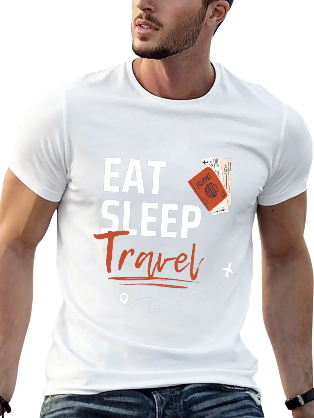 Eat Sleep Travel Black Graphic Tee product image 4