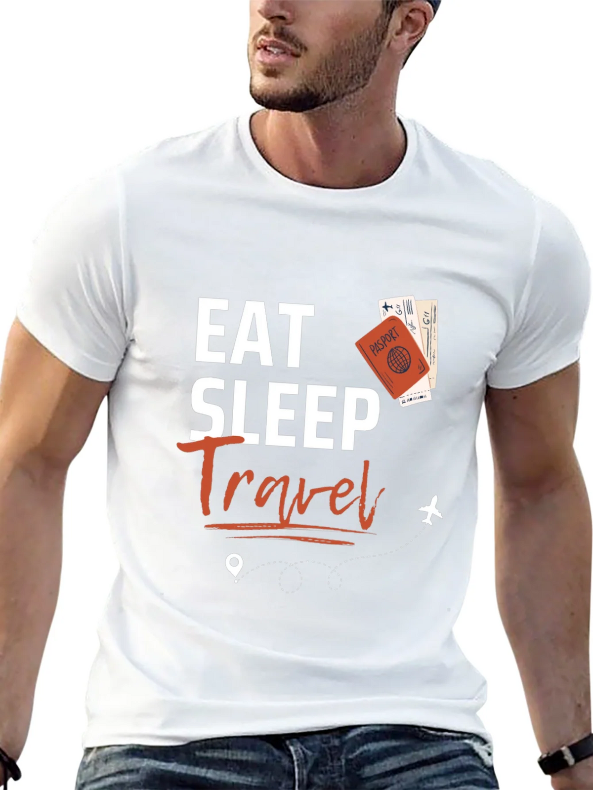 Eat Sleep Travel Black Graphic Tee product image 4