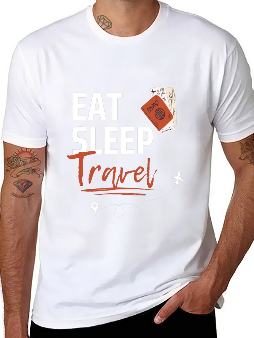 Eat Sleep Travel Black Graphic Tee product image 10