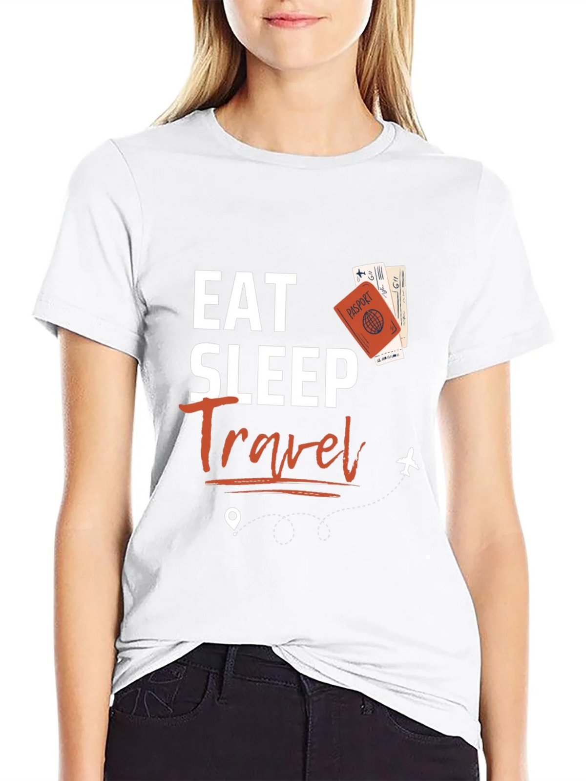 Eat Sleep Travel Black Graphic Tee product image 11