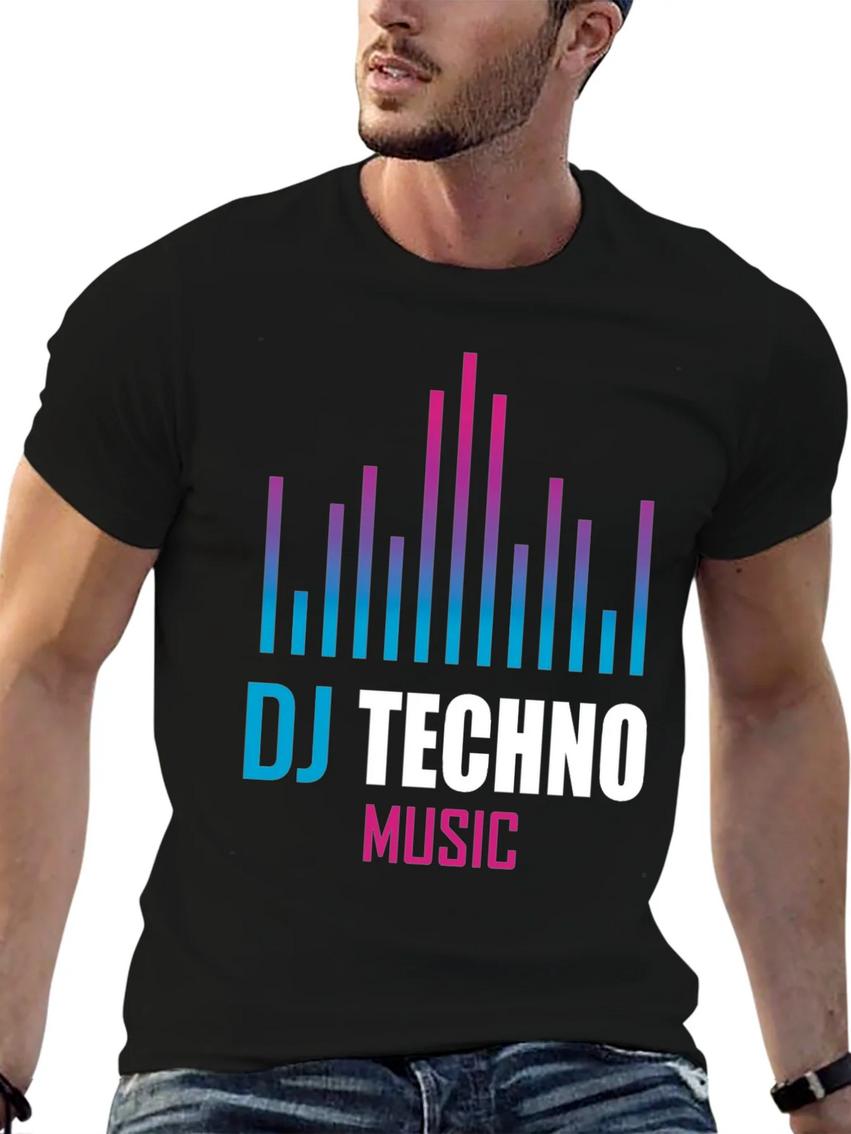 DJ Techno Music Graphic T-Shirt product image 9