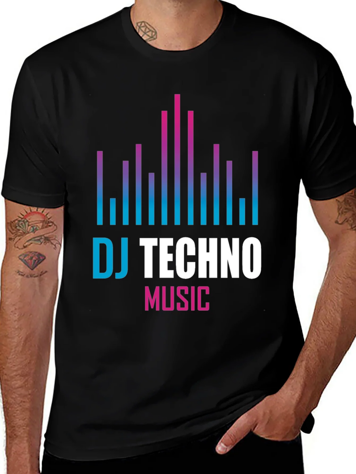 DJ Techno Music Graphic T-Shirt product image 1