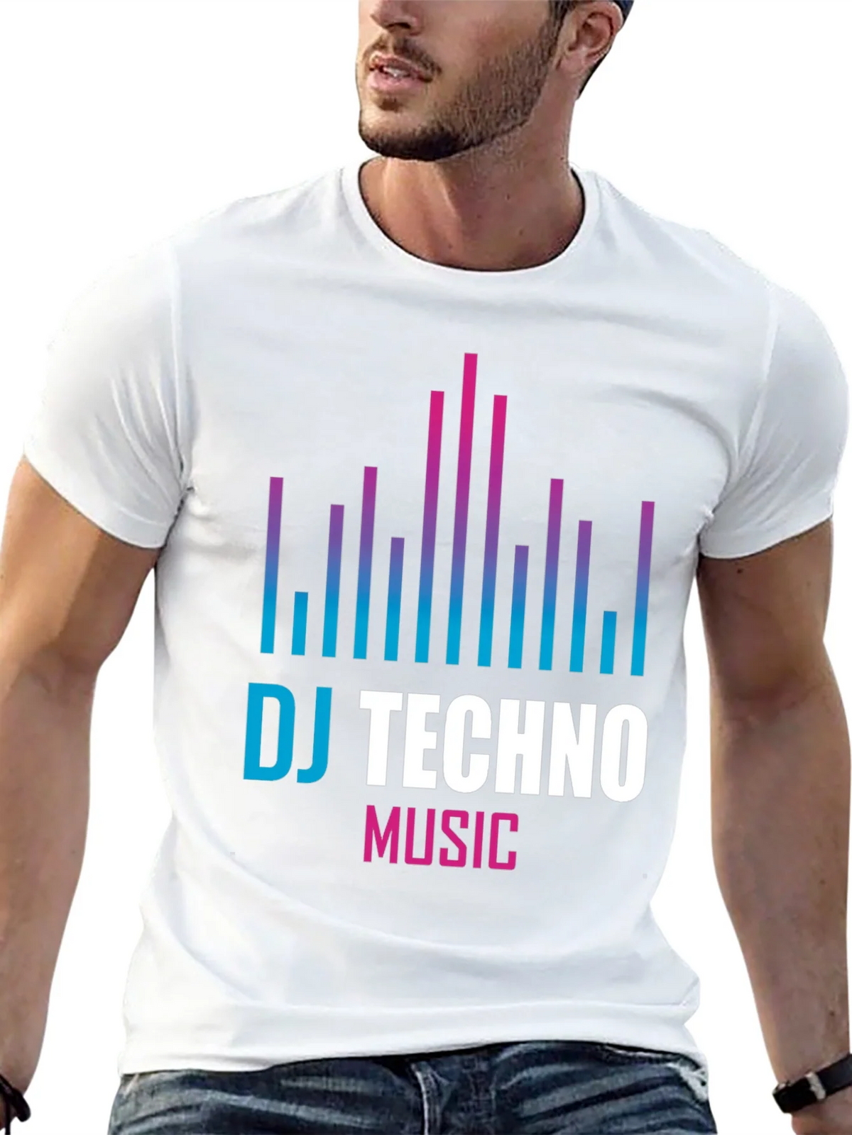 DJ Techno Music Graphic T-Shirt product image 4