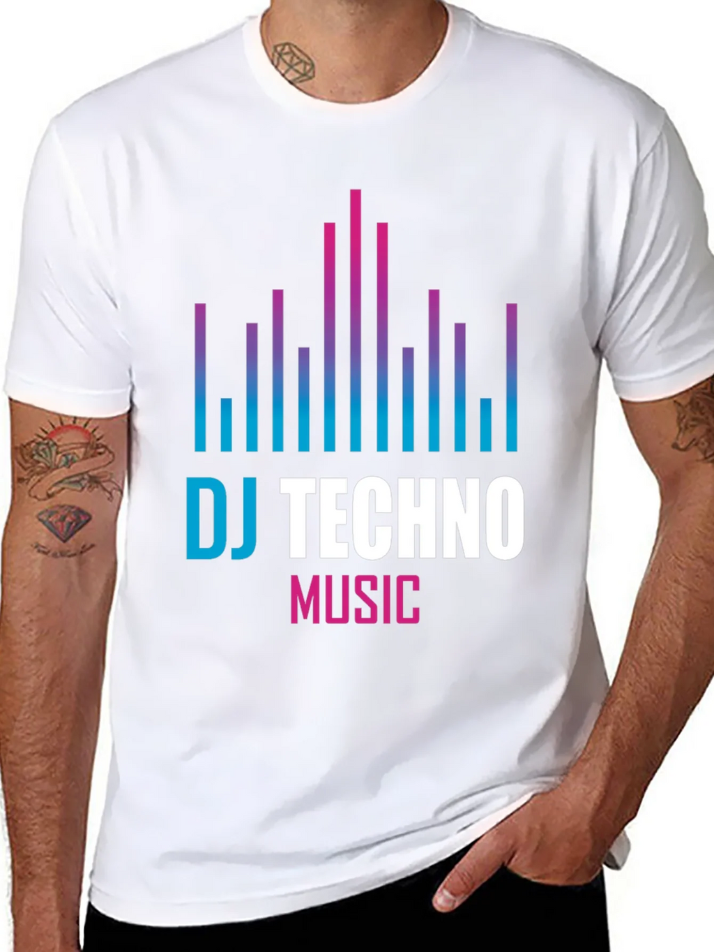 DJ Techno Music Graphic T-Shirt product image 10