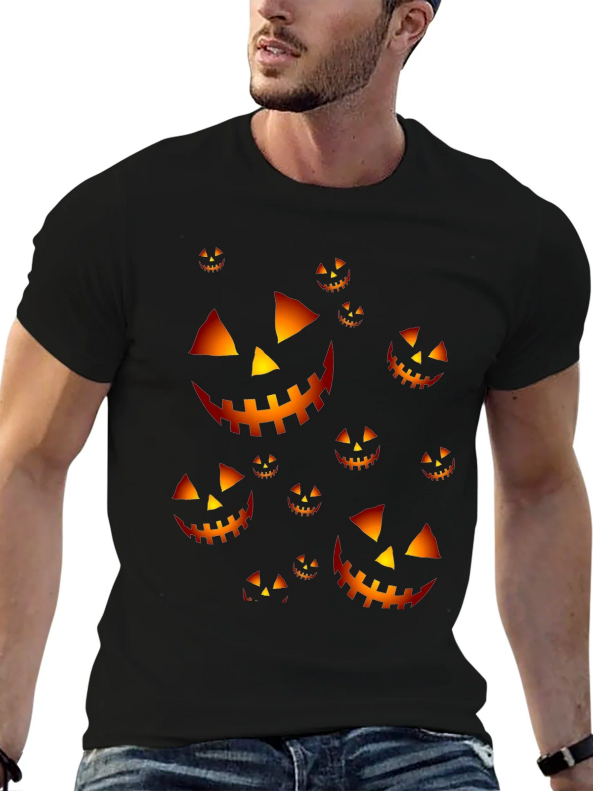 Halloween Pumpkin Face T-Shirt - Spooky Season product image 9
