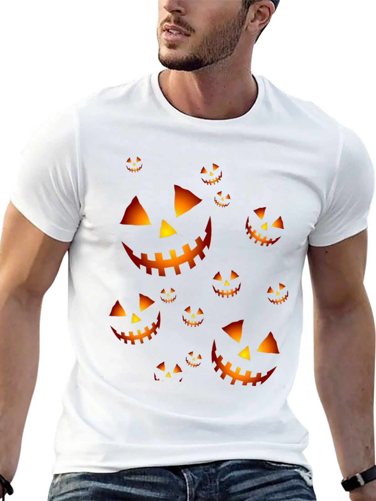 Halloween Pumpkin Face T-Shirt - Spooky Season product image 4
