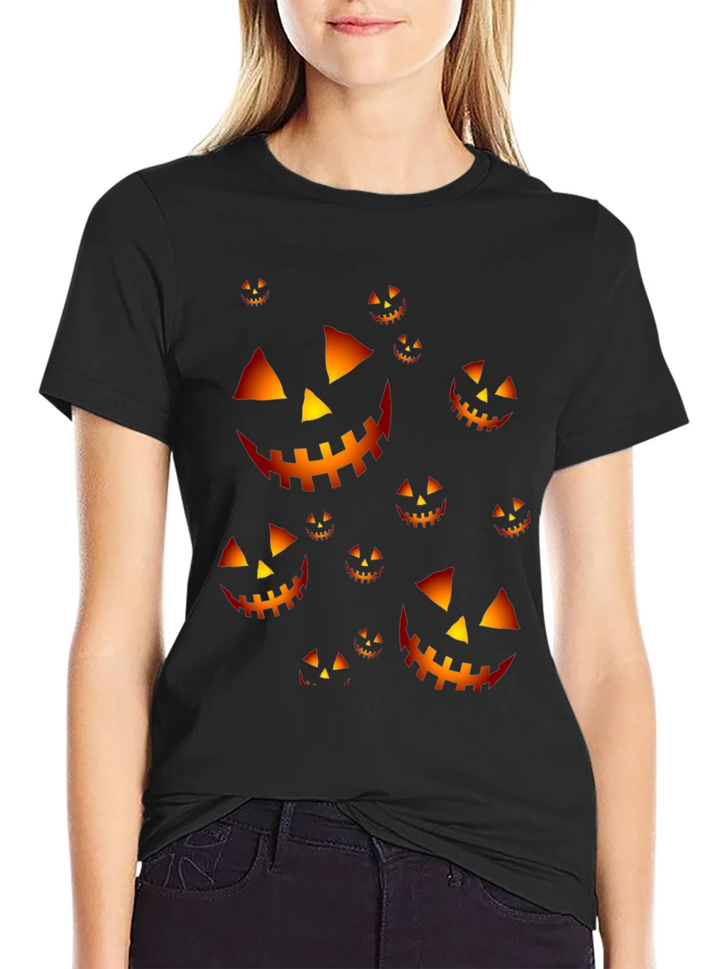 Halloween Pumpkin Face T-Shirt - Spooky Season product image 5