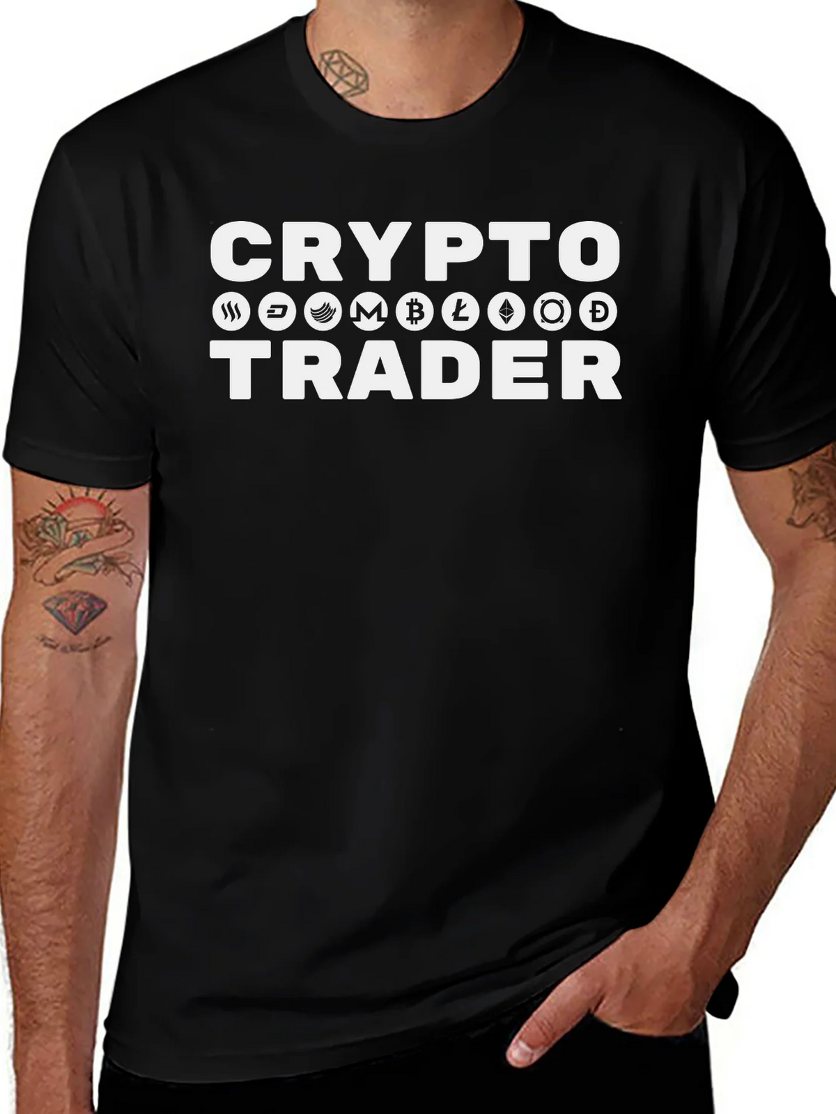 Crypto Trader T-Shirt - Black Cotton Tee product image 1