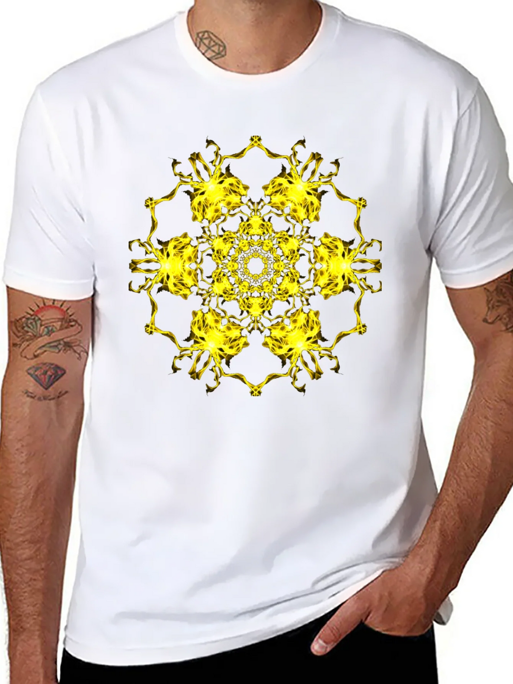 Electric Mandala Graphic Black T-Shirt product image 9