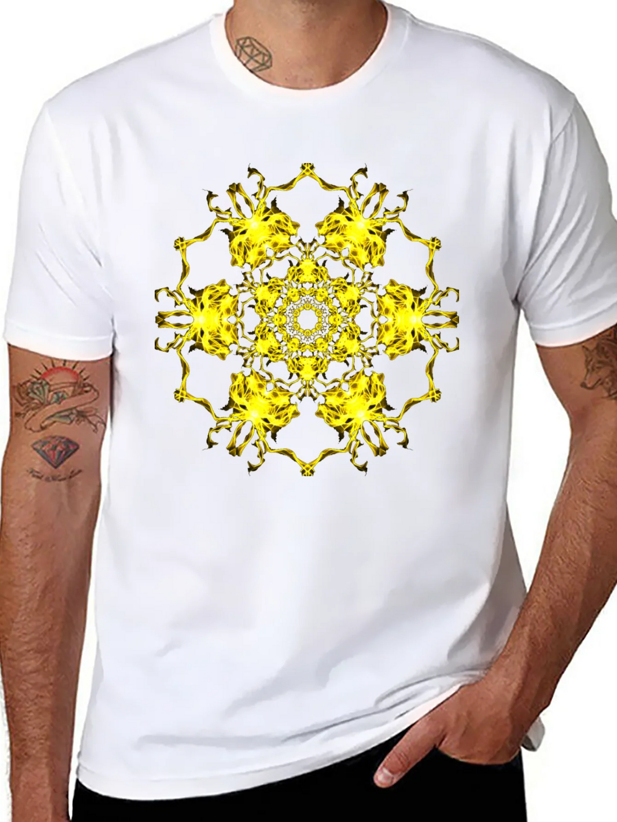 Electric Mandala Graphic Black T-Shirt product image 9