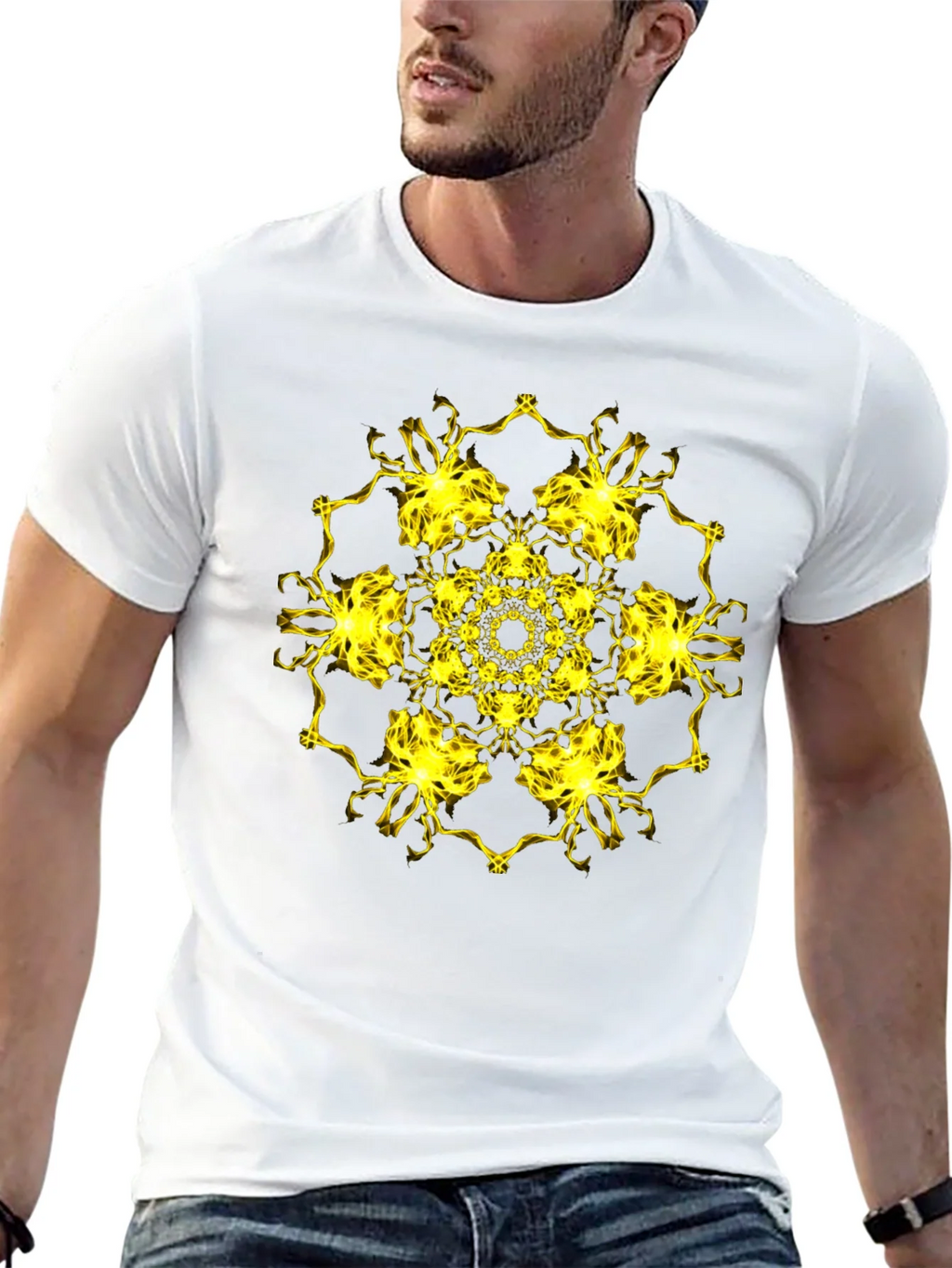 Electric Mandala Graphic Black T-Shirt product image 3