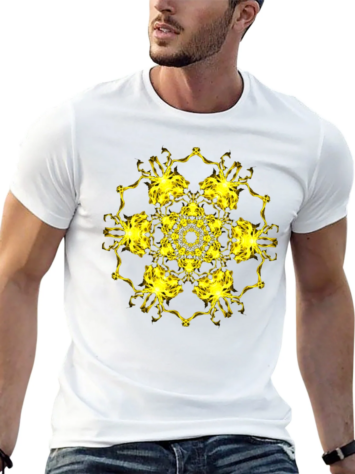 Electric Mandala Graphic Black T-Shirt product image 3