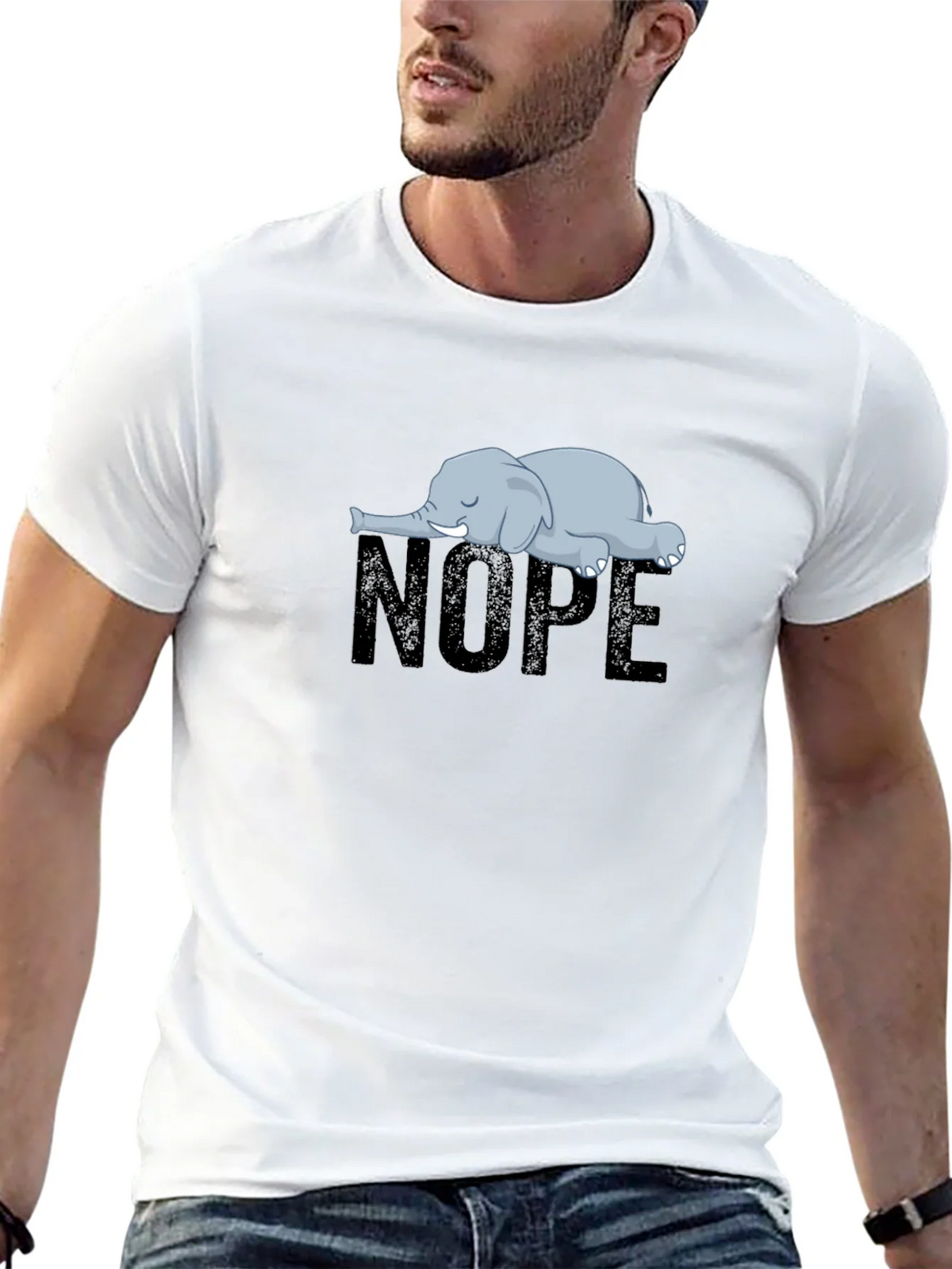 Nope Elephant Graphic T-Shirt - Unisex Relaxed Fit product image 4