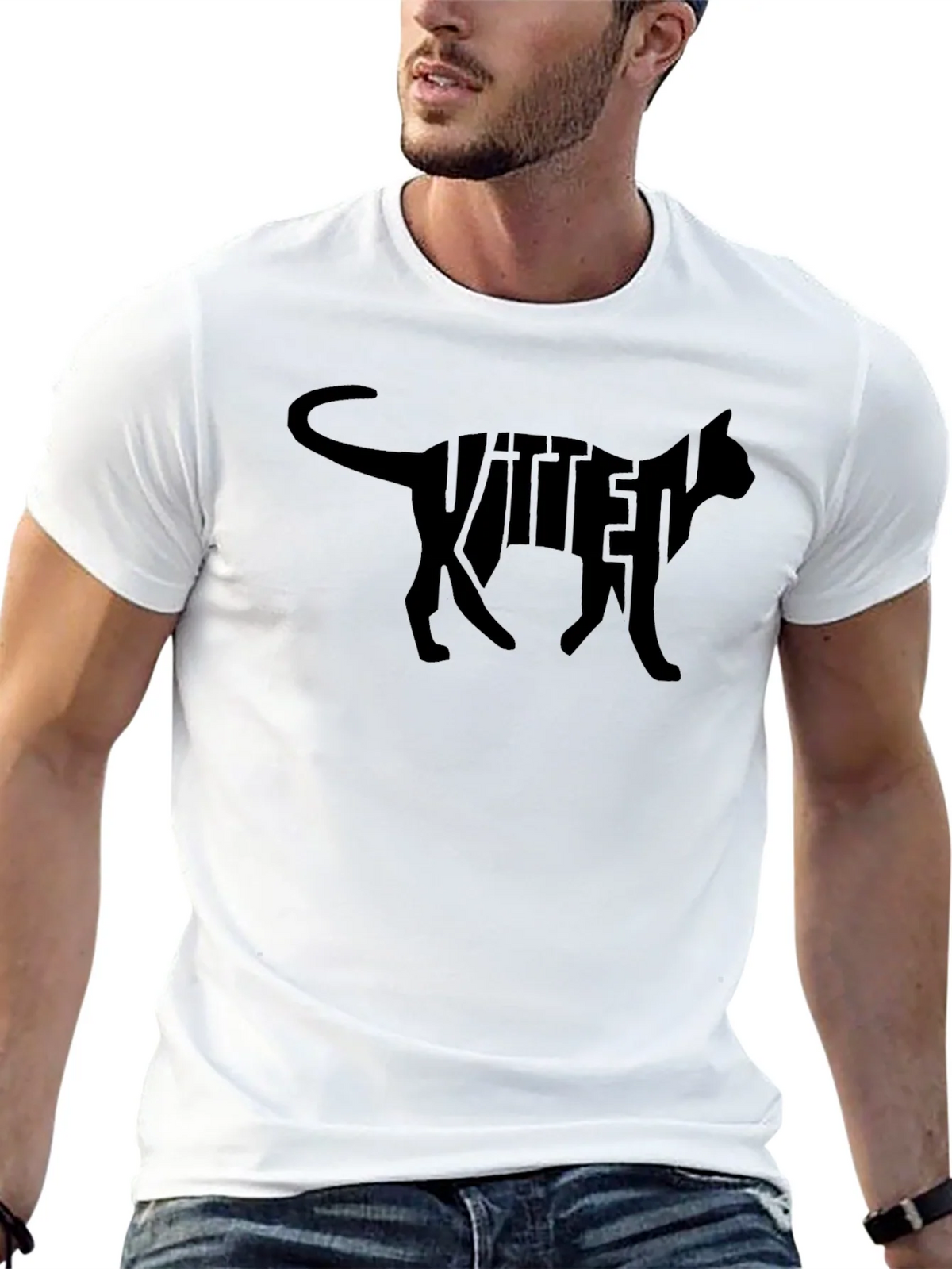 Kitten Cat Silhouette Graphic T-Shirt product image 4