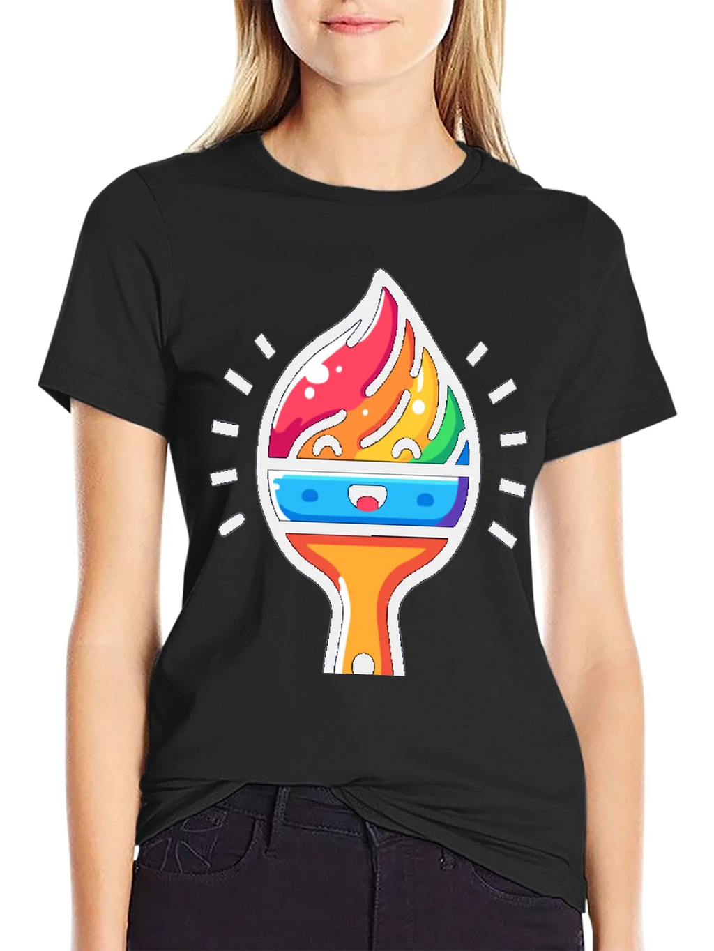 Rainbow Brushstroke Graphic Tee product image 5