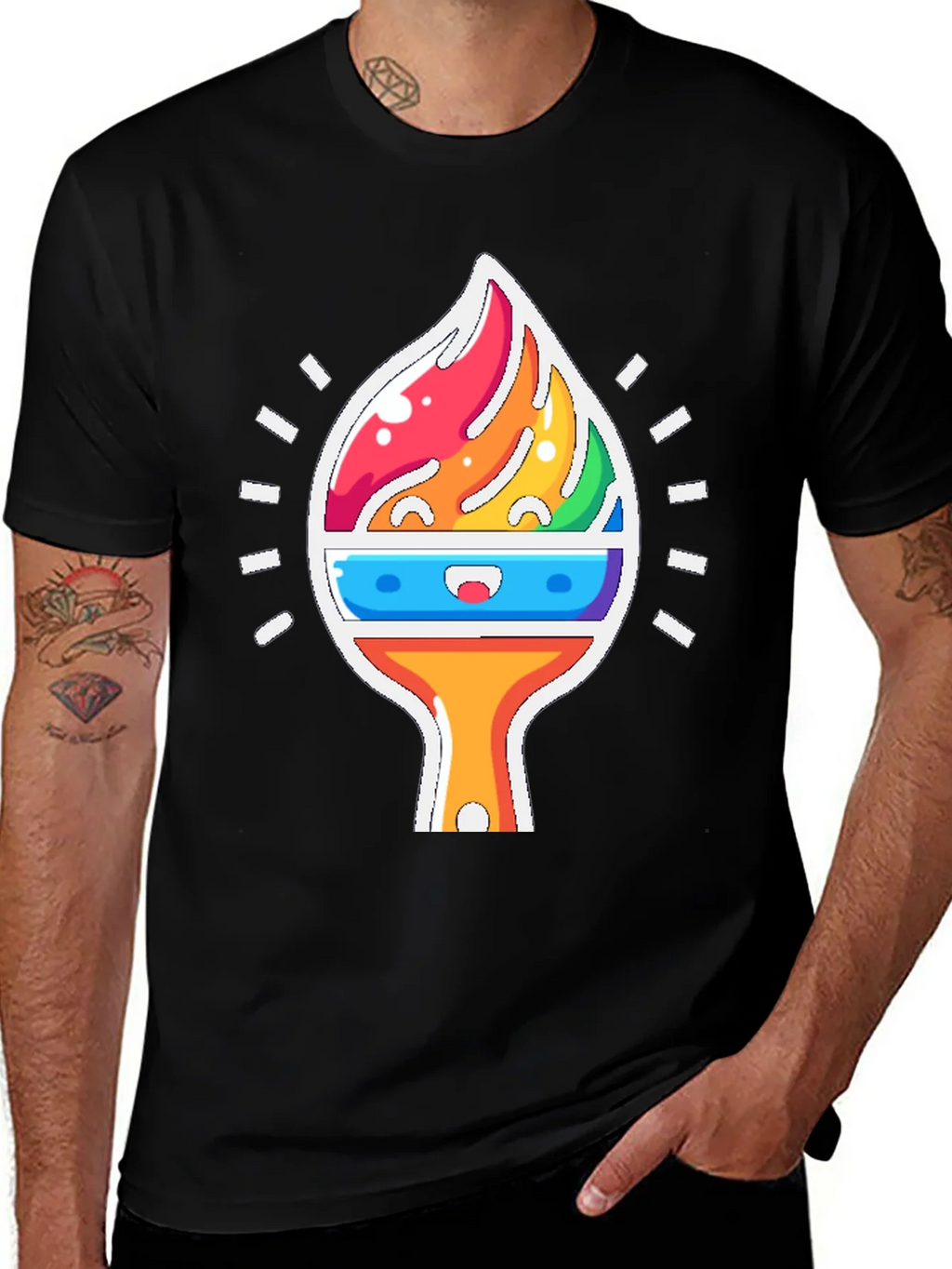 Rainbow Brushstroke Graphic Tee product image 1